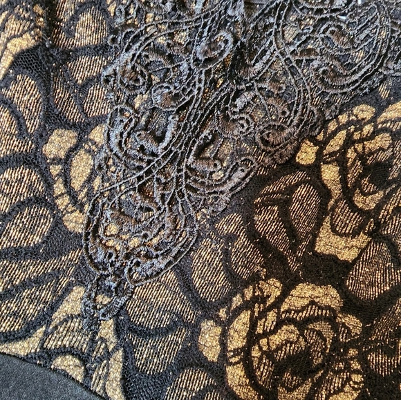 Windsor black and gold dress with lace. Size L - Picture 2 of 3